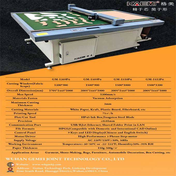 Inkjet-CAD-Schneider-Plotter-Maschine für Schuhe Taschen Bekleidung Stoff Papiermuster 2